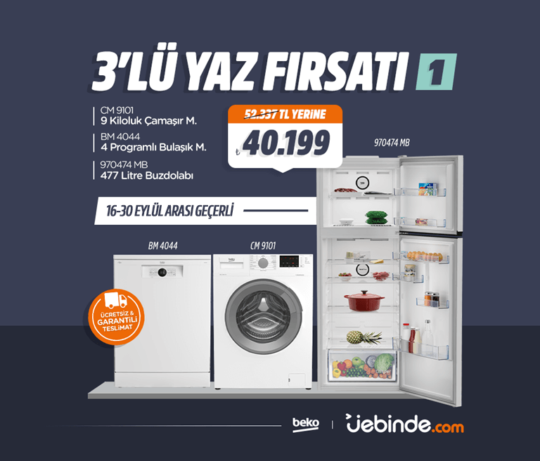 Beko 3 lü Yaz Fırsatı Paketi-1 Süper Fırsat - Son Gün 30 Eylül