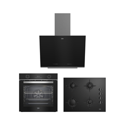 Beko Siyah Cam Buhar Destekli Ankastre Set (BDE 6062 S - BFC 430 S - BOCD T 6510 ES)
