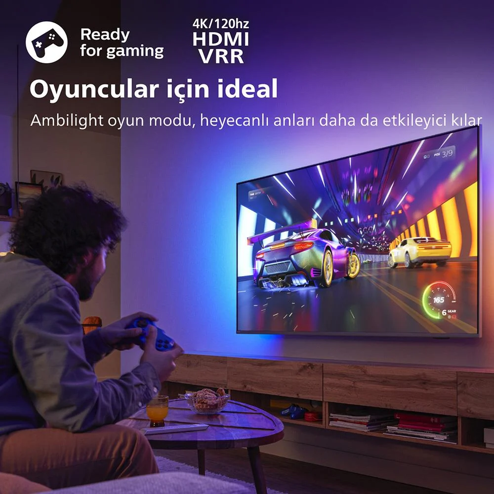 Philips 55PUS8807 55" 139 cm The One 4K UHD Android TV 3 Taraflı Ambilight Uydu Alıcı