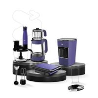 Beko Floral Mor Mutfak Serisi 4'lü Set (BKK 2300 - RHB 5050 W - TM 5046 CW - CM 5964 W)