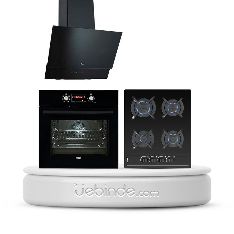 Teka Chef 7 Ankastre Set (HAK 627 BK Fırın + GBC 64002 KBC BK Ocak + TVT 60.1 Siyah Davlumbaz)