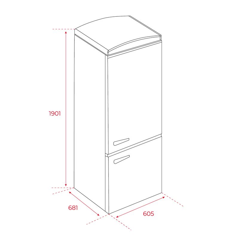 Teka RBF 78615 RTR Siyah Retro Kombi No-Frost Buzdolabı