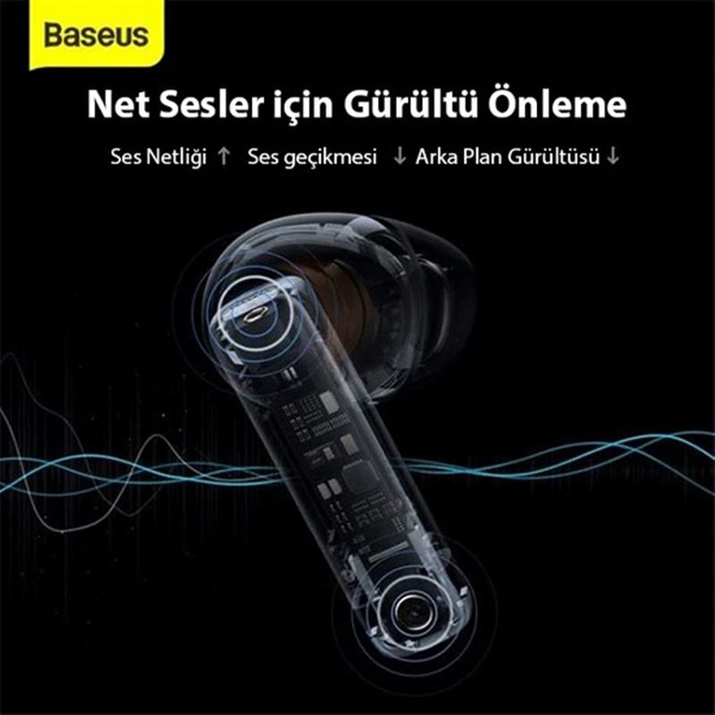 Baseus Bowie E9 TWS Kulak İçi Bluetooth Kulaklık Siyah