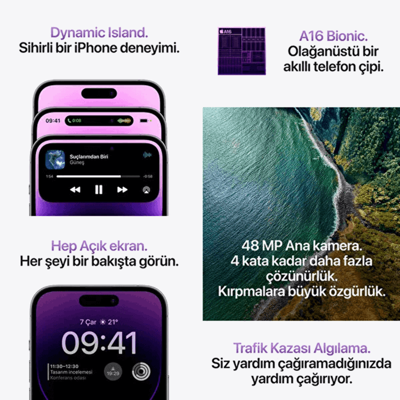 iPhone 14 Pro Max 128 Gb Akıllı Telefon Gümüş