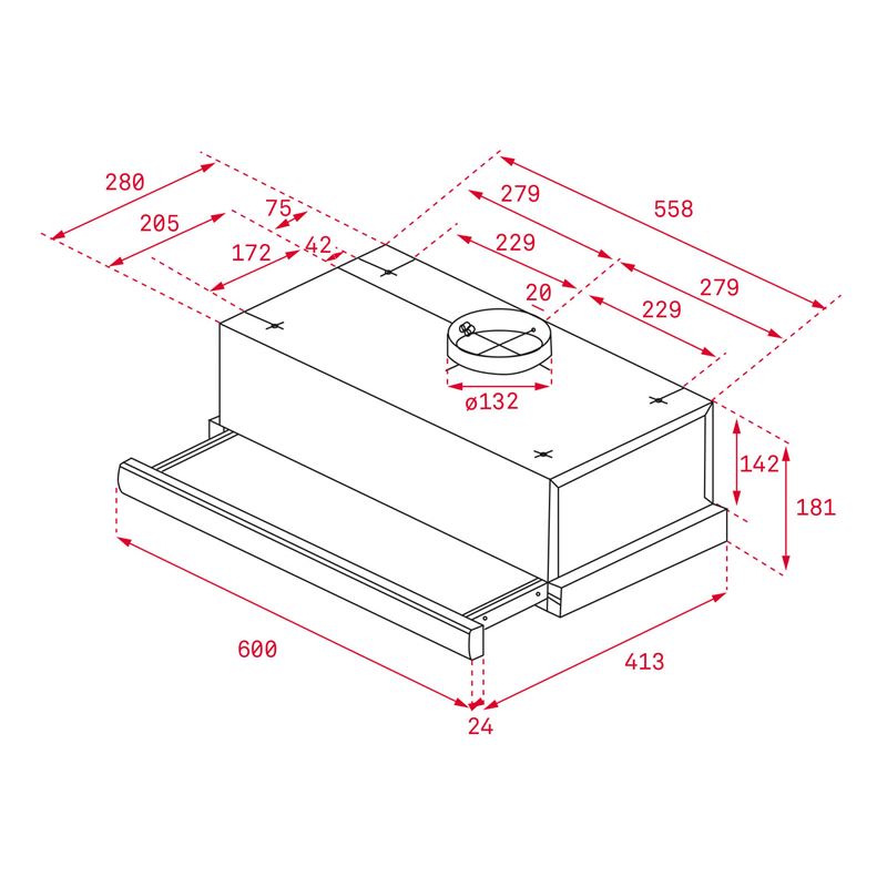 Teka TL 6310 Paslanmaz Çelik Sürgülü Aspiratör