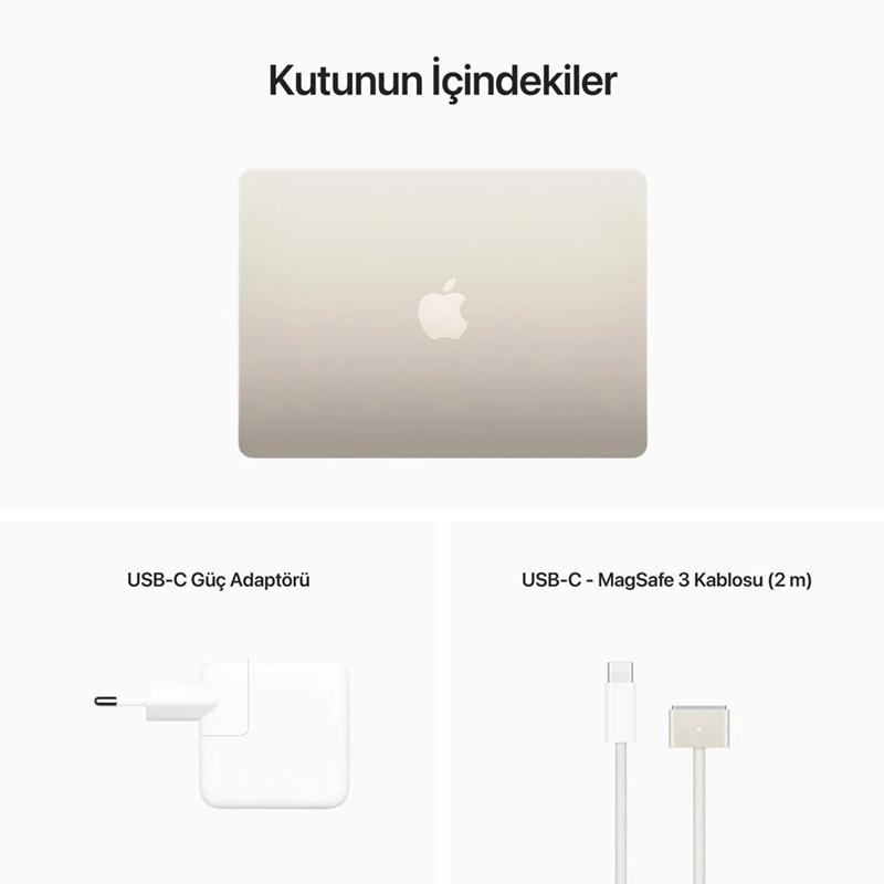 Macbook Air M2 8 GB 512 GB SSD 13.6" Yıldız Işığı MLY23TU/A