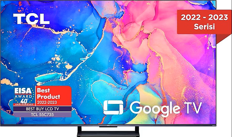 TCL 65C735 65" 165 Ekran 4K UHD Uydu Alıcılı Google Smart QLED TV