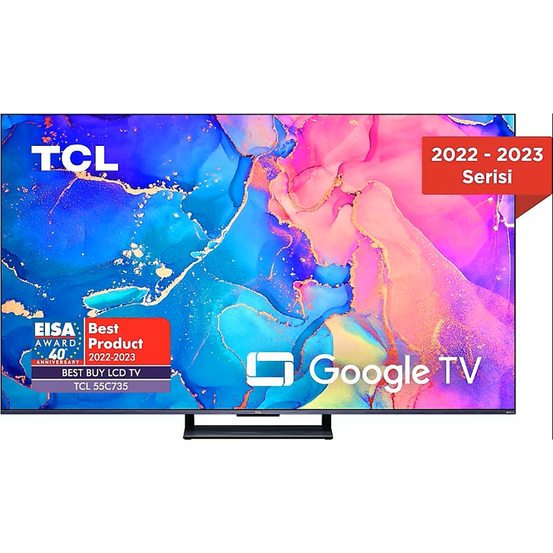 TCL 65C735 65" 165 Ekran 4K UHD Uydu Alıcılı Google Smart QLED TV