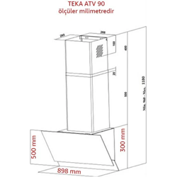 Teka ATV 90 Beyaz Duvar Tipi Davlumbaz