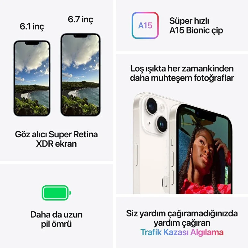 iPhone 14 128 Gb Akıllı Telefon Mavi Yıldız Işığı