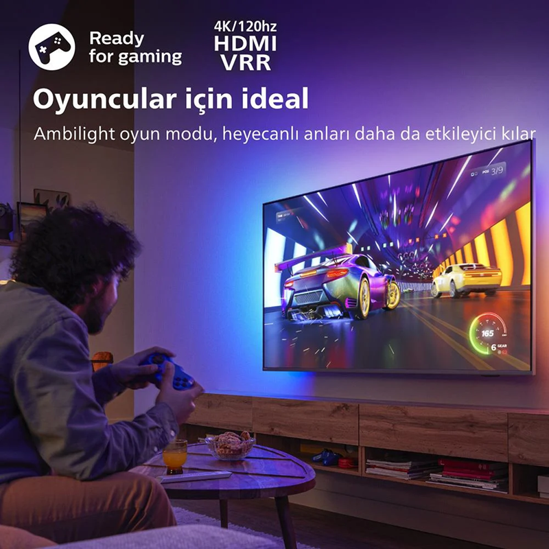 Philips 50PUS8807 50" 126 cm The One 4K UHD Android TV 3 Taraflı Ambilight Uydu Alıcı