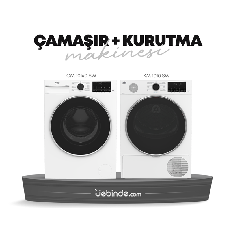 Beko 2 li Çamaşır ve Kurutma Paketi-1 (CM 10140 SW + KM 1010 SW)