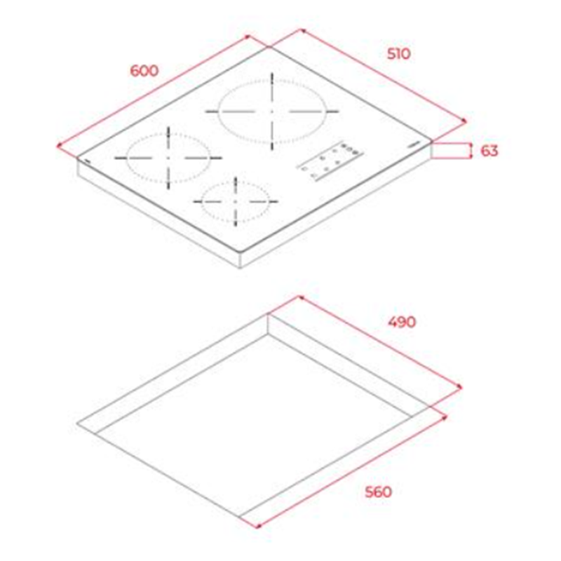 Teka TB 6304 Ankastre Cam Seramik Elektrikli Siyah Ankastre Ocak