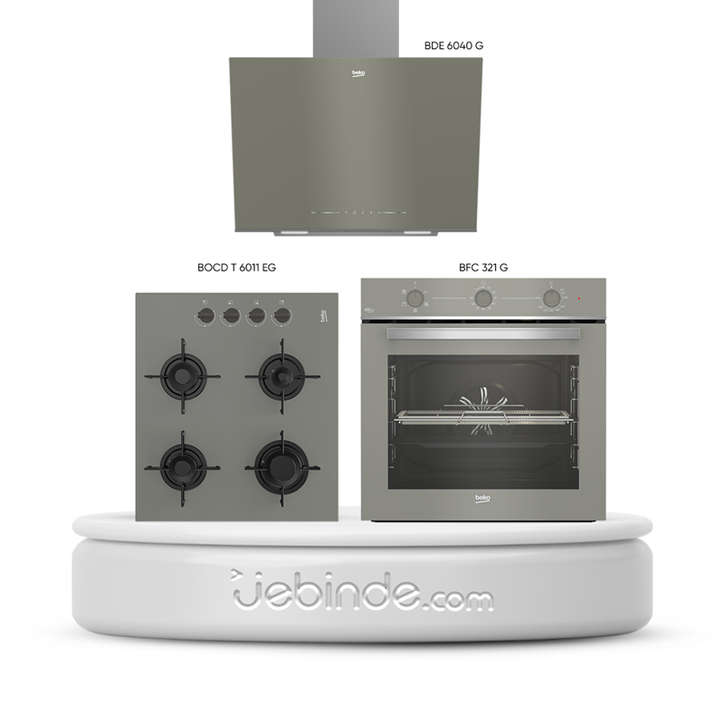 Beko Ekonomik Fitfry Ankastre Set Gri (BDE 6040 G + BFC 321 G + BOCD T 6011 EG)