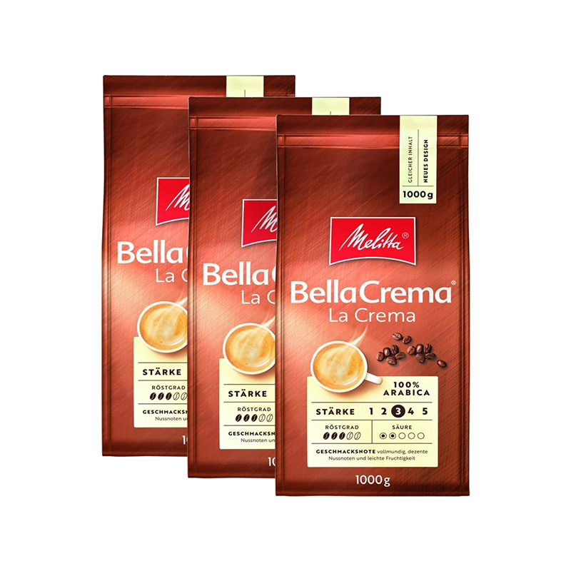 Melitta BellaCrema LaCrema Çekirdek Kahve 3x1KG 3'lü Set