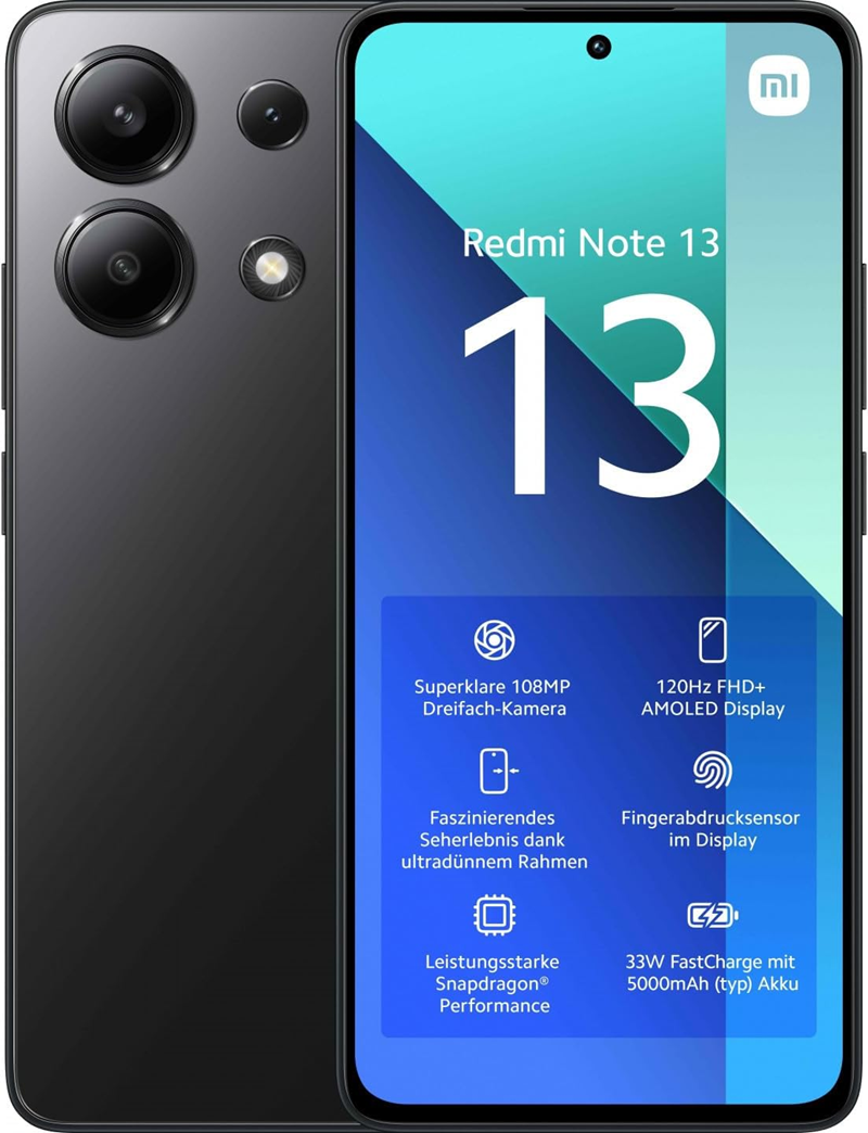 Xiaomi Redmi Note 13 8GB/256GB Akıllı Telefon Siyah