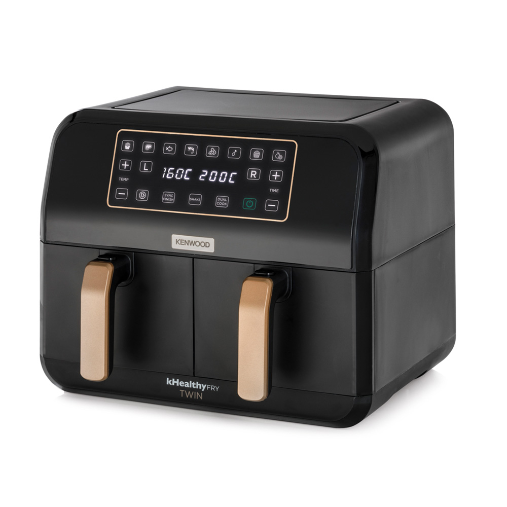 Kenwood Dual Airfryer BK Copper &#199;ift Pişirme Hazneli HFP70.000BK
