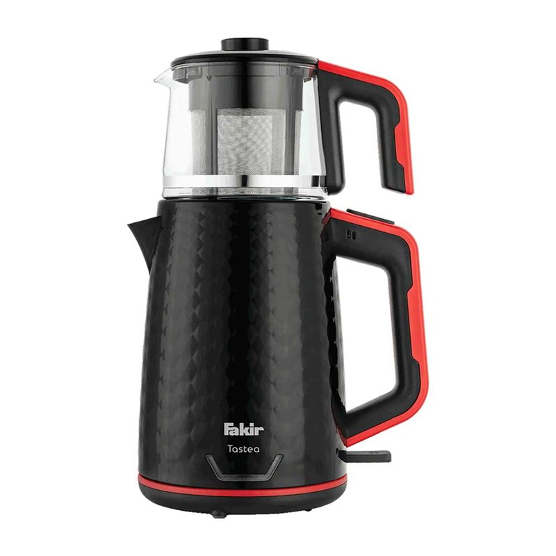 Fakir Tastea Siyah Kırmızı 1650 W Cam Demlikli Çay Makinesi