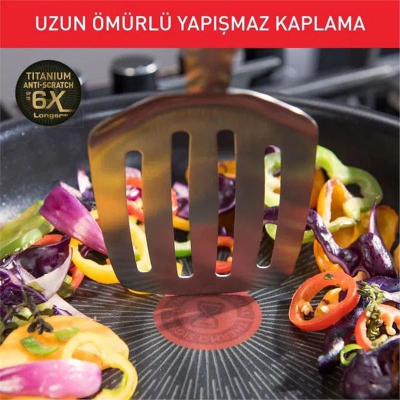 Tefal Titanyum 6X Excellence İndüksiyon Tabanlı 22 cm Sahan