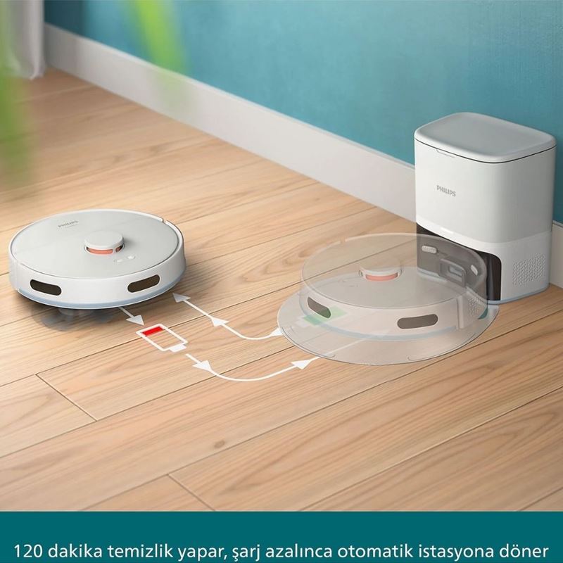 Philips 2000 Serisi XU2100/25 Çöp İstasyonlu Akıllı Robot Süpürge