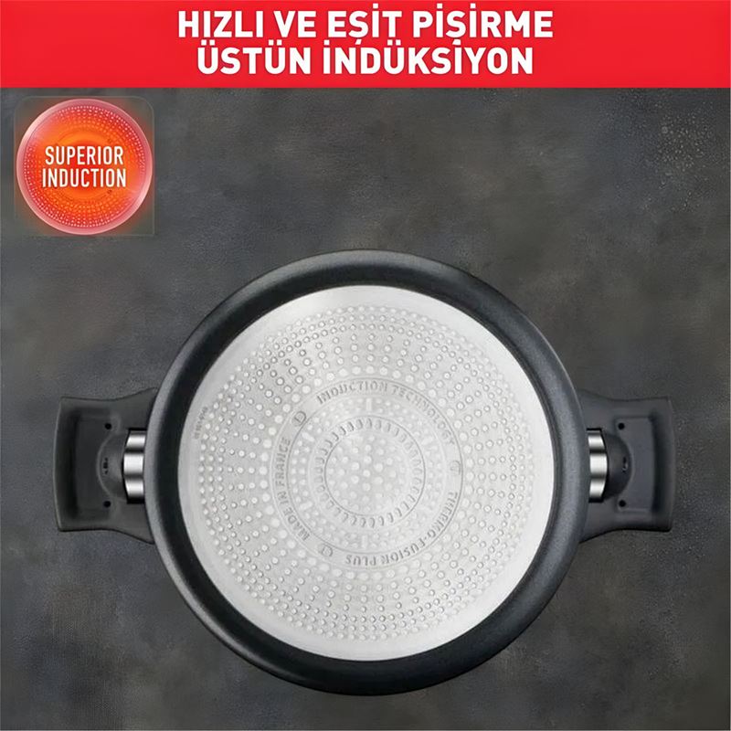 Tefal 6X Excellence İndüksiyon Tabanlı 24 cm Kısa Titanyum Tencere