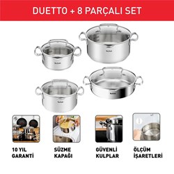 Tefal Duetto 8 Parça Çelik Tencere Seti