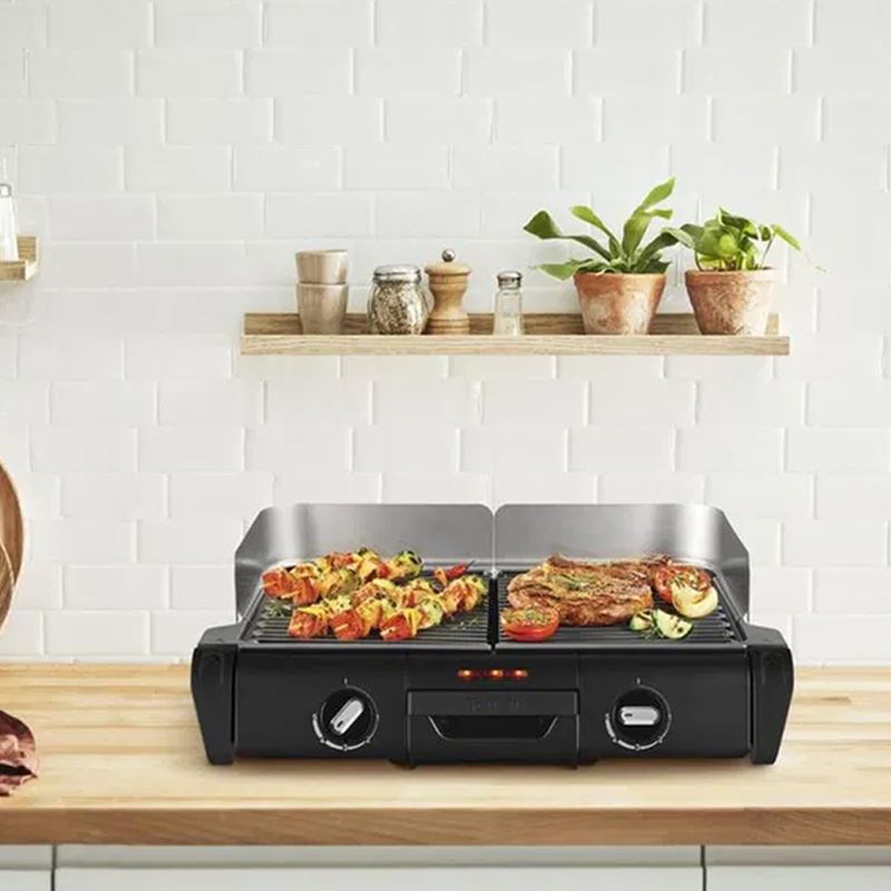 Tefal Family Grill 2400 Watt Termostatlı 2 Pişirme Yüzeyli İç/Dış Mekân Izgarası