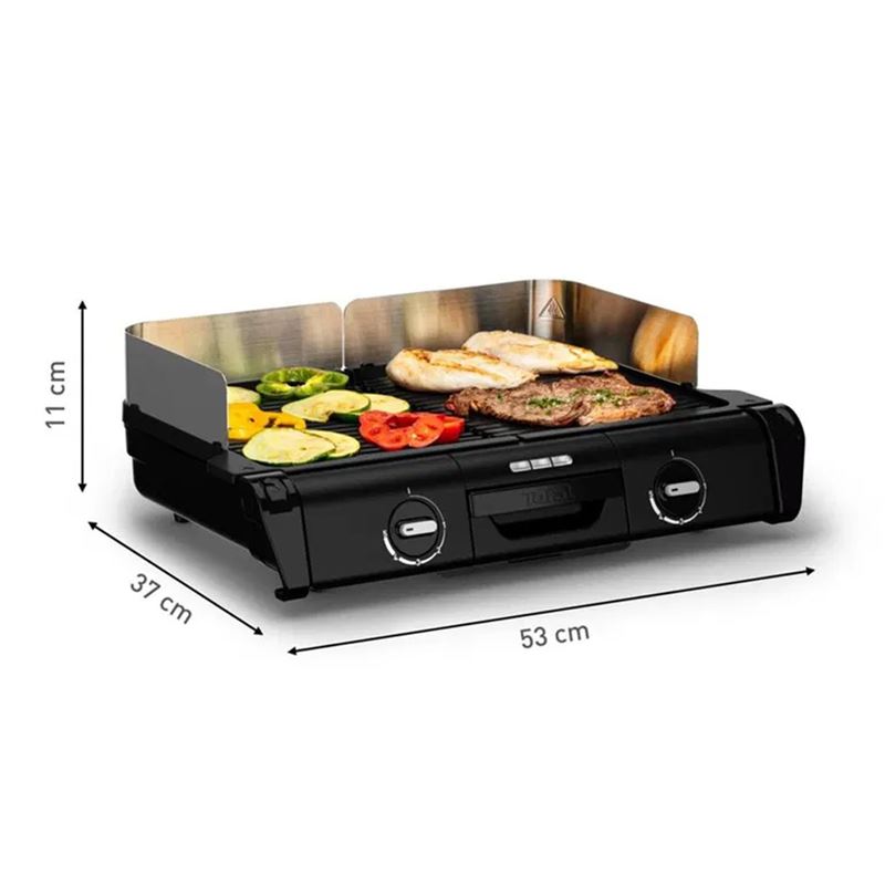 Tefal Family Grill 2400 Watt Termostatlı 2 Pişirme Yüzeyli İç/Dış Mekân Izgarası