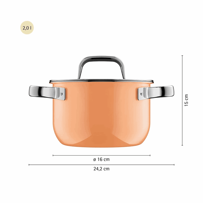WMF Fusiontec Tencere Seti 4 Parça Papaya