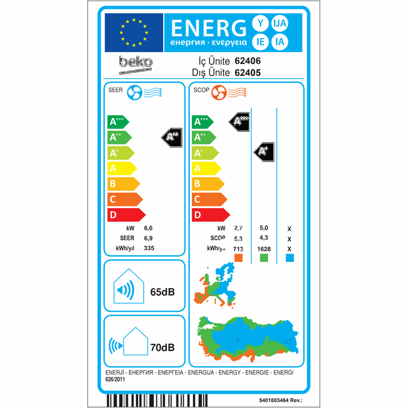 Beko 62405 A++ 24000 BTU Inverter Duvar Tipi Klima