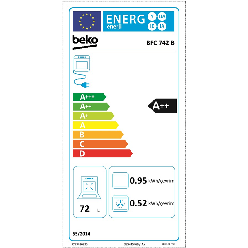 Beko BFC 742 B FitFry Buhar Destekli Ankastre Fırın