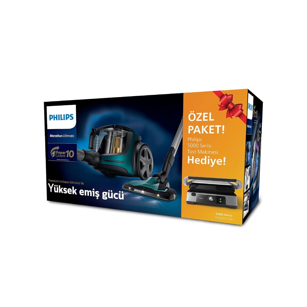 Philips XB9185/07 Marathon Elektrikli Süpürge HD6301/90 Tost Makinesi Hediyeli Özel Paket