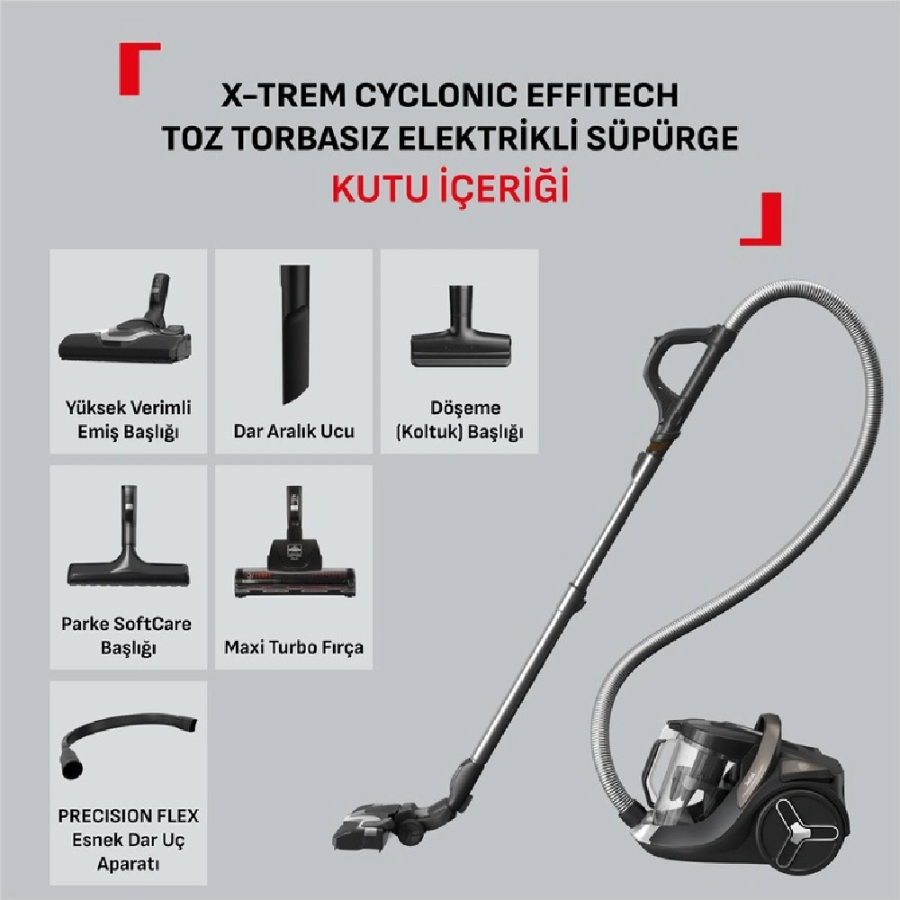 Tefal TW7C89EA X-Trem Cyclonic Effitech Toz Torbasız Süpürge