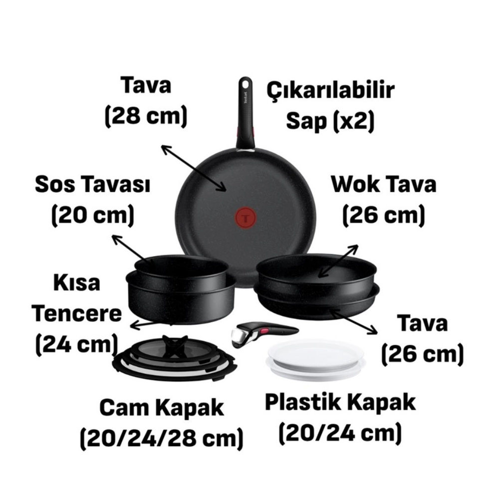 Tefal Ingenio Expertise 5X 12 Parça Büyük Tava Tencere Seti 2100142961