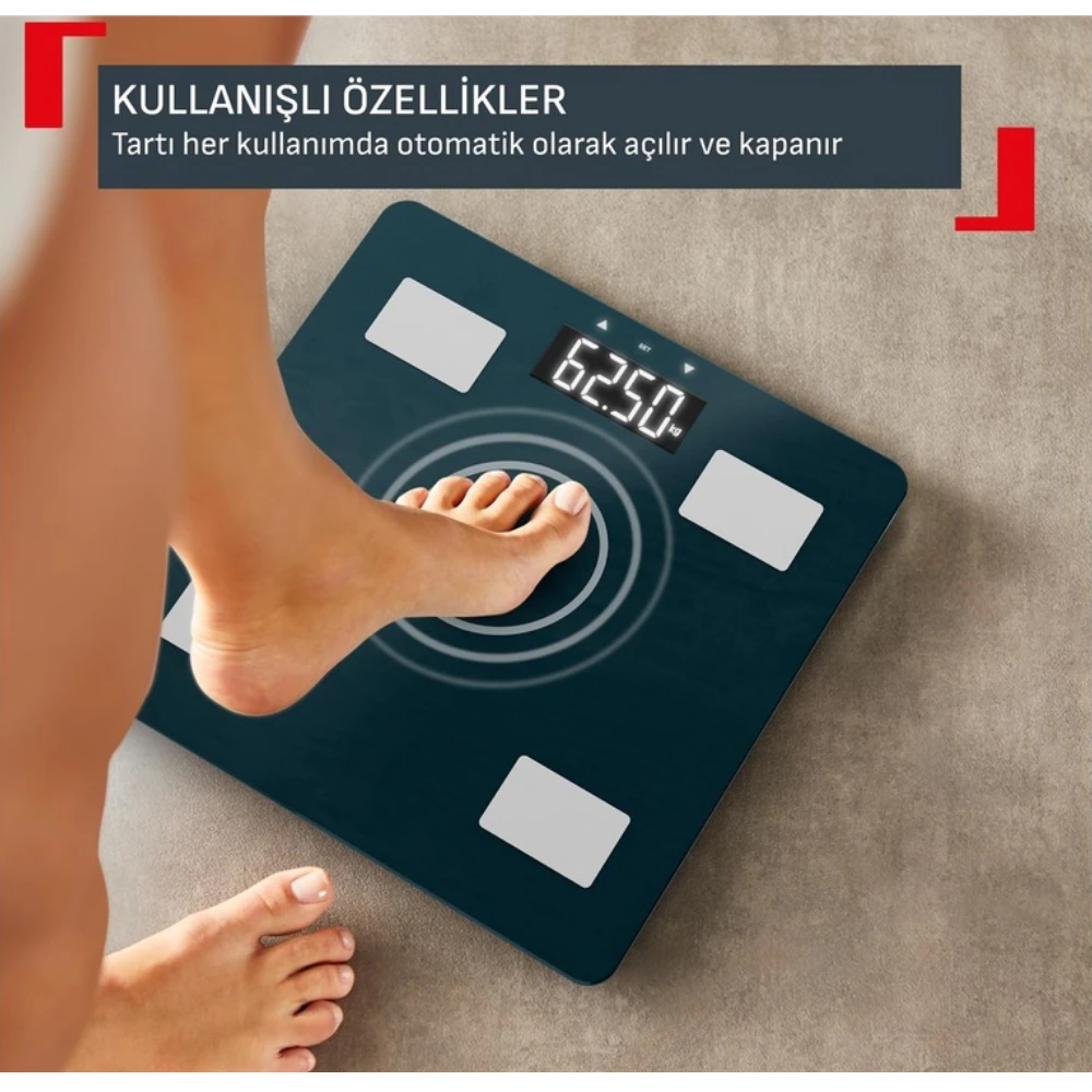 Tefal Body Up 2.0 Vücut Ölçüm Göstergeli Akıllı Dijital Tartı 1830009716