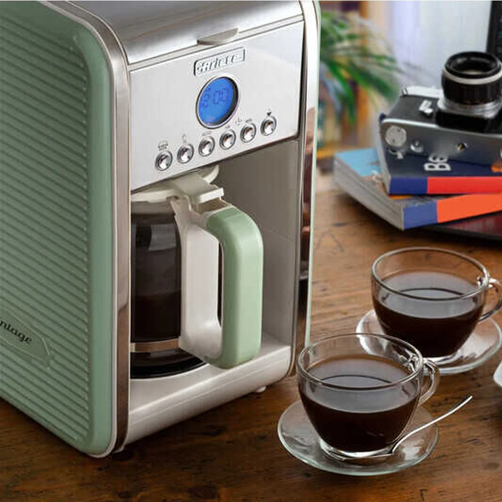 Ariete Vintage Kahvaltı İkilisi - 1 Yeşil (2877/04 Kettle + 1342/04 Filtre Kahve Makinesi)