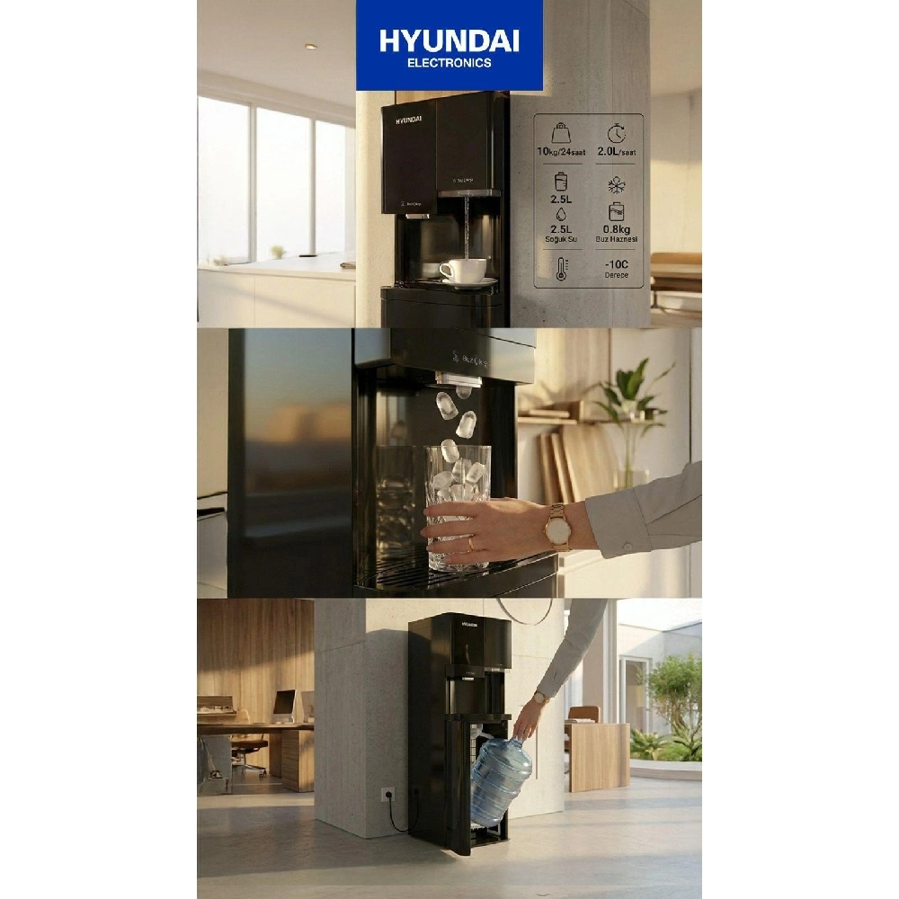 Hyundai HYN-925B Buz Yapıcılı Gizli Damacanalı Su Sebili