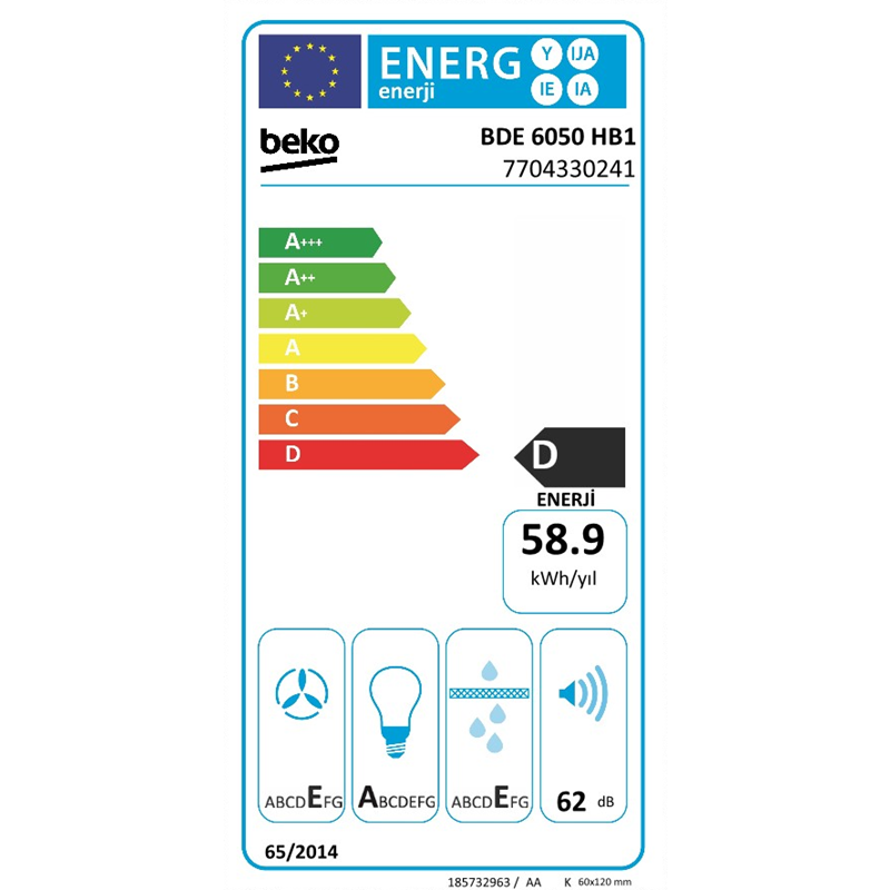 Beko BDE 6050 HB1 Duvar Tipi Davlumbaz