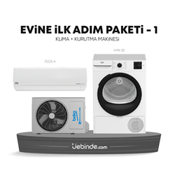 Beko Evine İlk Adım Paketi - 1 (31225 A Klima + KMX 82 Kurutma Makinesi)
