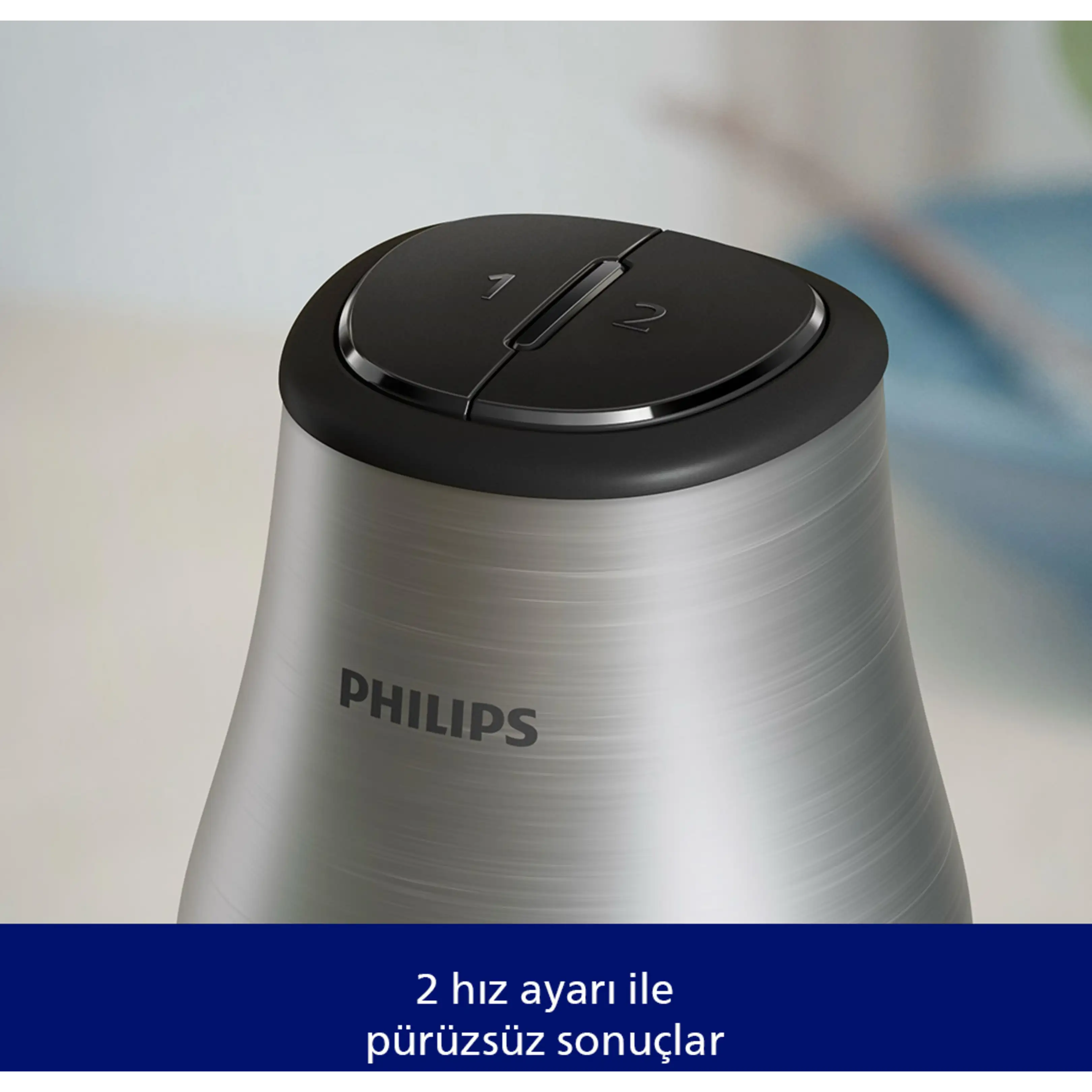 Philips HR1503/00 3000 Serisi Cam Hazneli Doğrayıcı Metalik Gri