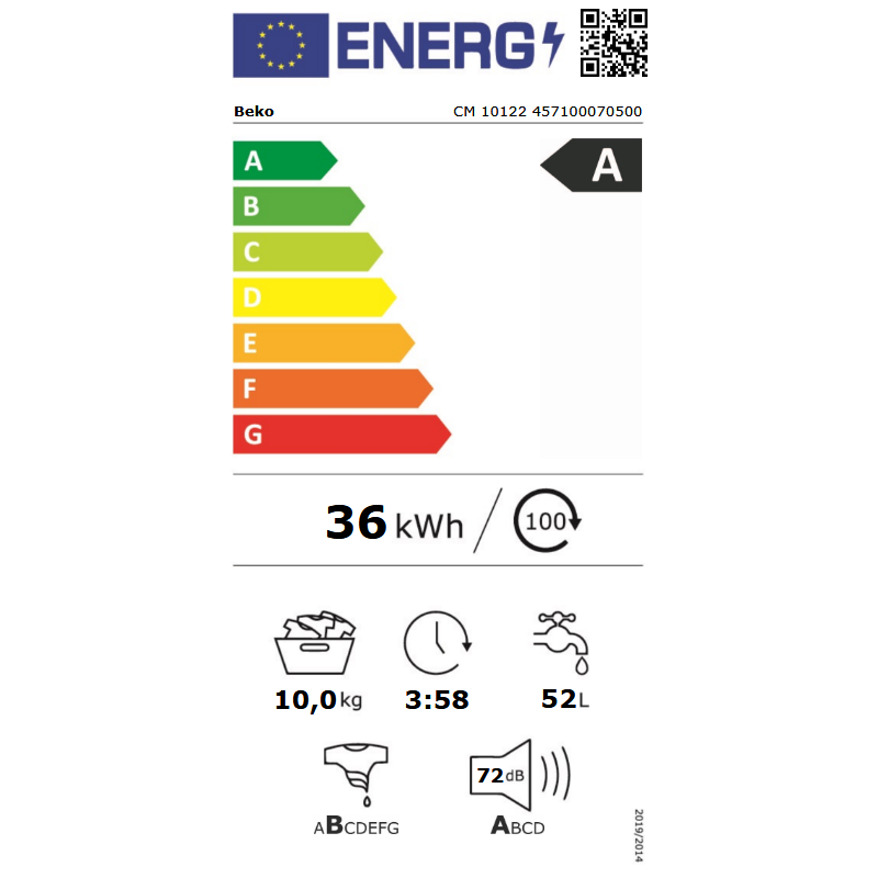 Beko CM 10122 1200 Devir 10 kg Çamaşır Makinesi
