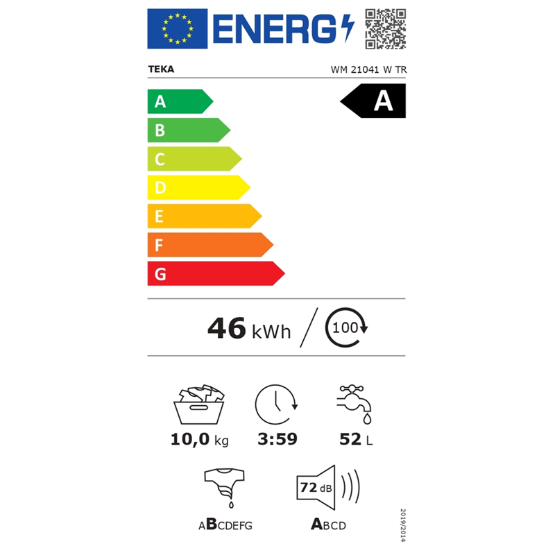 Teka WM 21041 W TR 1400 Devir 10 kg Çamaşır Makinesi