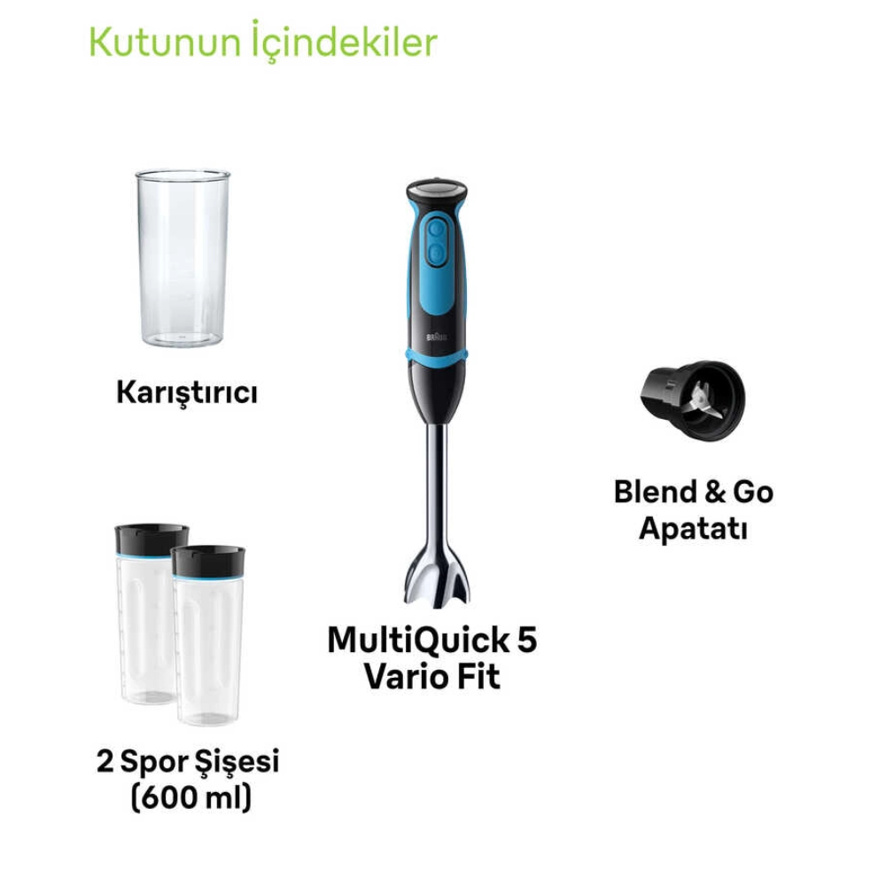 Braun MultiQuick 5 MQ5252BK STGO2 1000 W El Blender