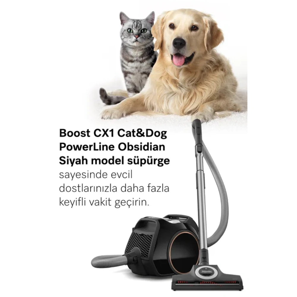 Miele Boost CX1 Cat&Dog Powerline SNCF0 890 W Siyah Toz Torbasız Elektrikli Süpürge