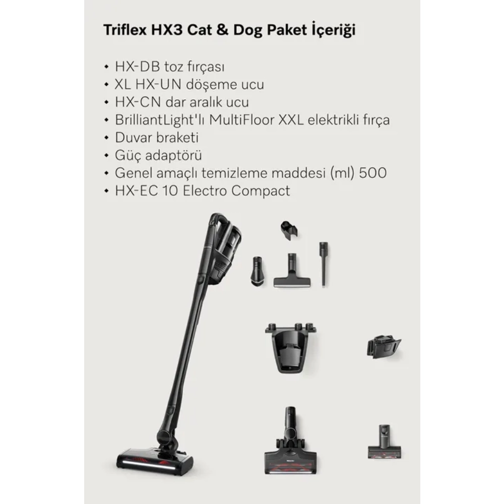 Miele Triflex HX3 Cat&Dog Şarjlı Dikey Süpürge