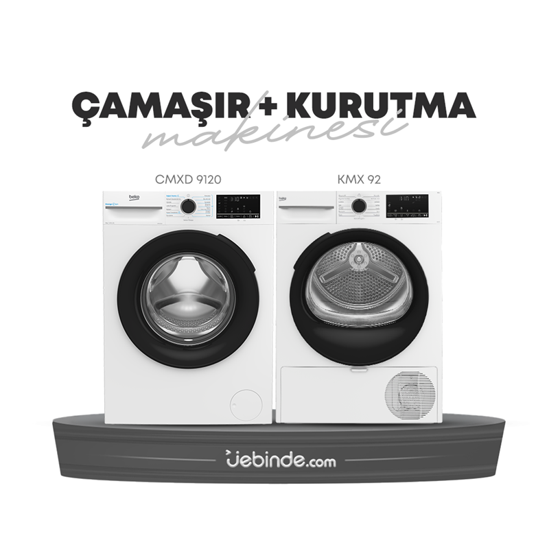 Beko 2 li Çamaşır ve Kurutma Paketi-13 (CMXD 9120 + KMX 92)