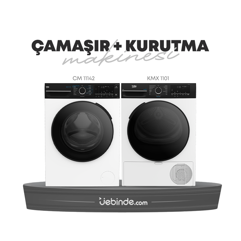 Beko 2 li Çamaşır ve Kurutma Paketi-9 (CM 11142 + KMX 1101)