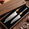Kiruzan Takumi Damascus Koleksiyon Seti 2 Parça Ahşap Kutulu 67 Katman (20+15 cm)