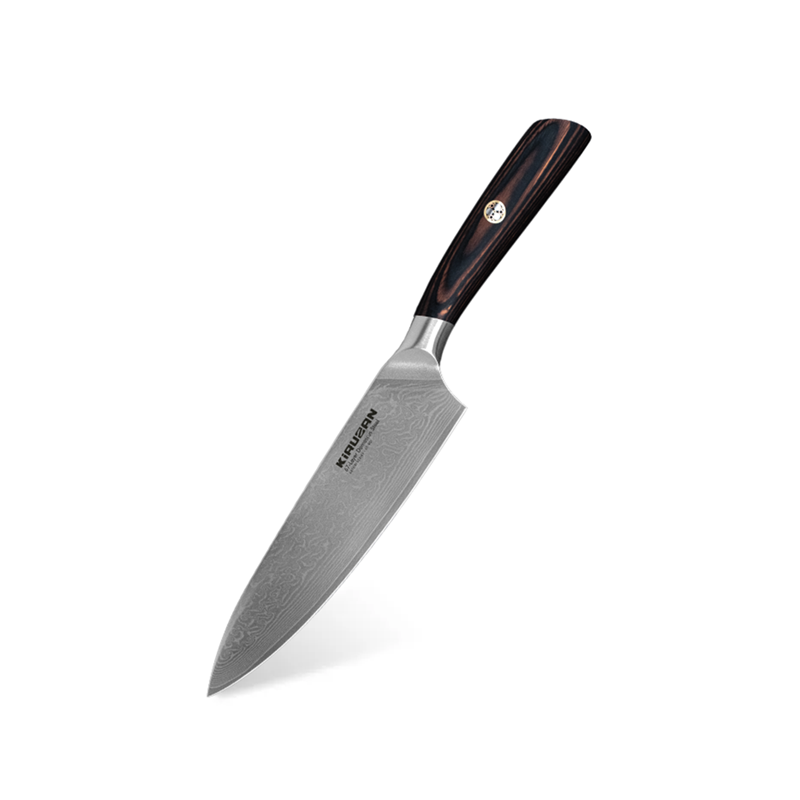 Kiruzan Satori Damascus Şef Bıçağı Pakka Sap 67 Katman 20 cm