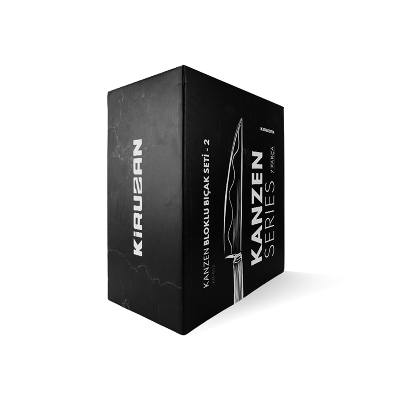 Kiruzan Kanzen 7 Parça Bıçak Seti Blok ve Bileme Taşı (Set 2)